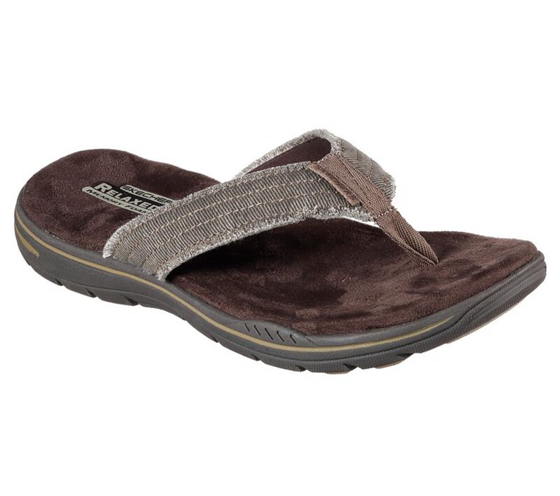 Skechers Relaxed Fit: Evented - Arven - Mens Flip Flops Chocolate [AU-JS1711]